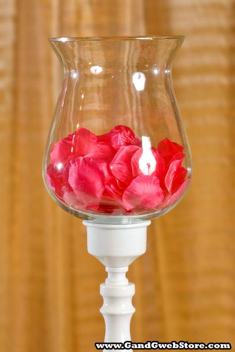 28.35"/33" Candle Holder Glass/white