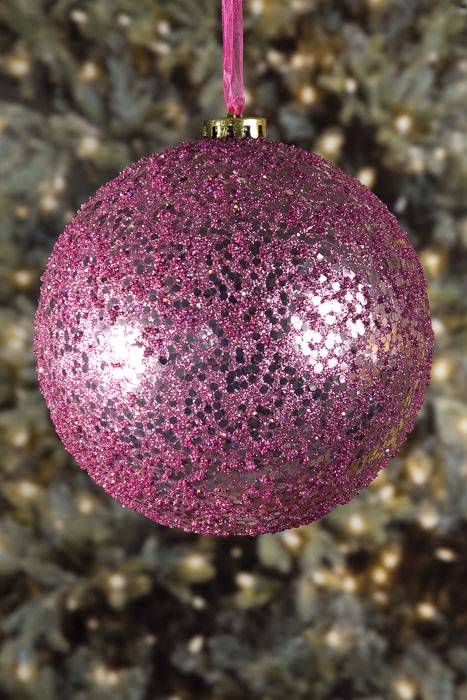 150mm Glitter/bead Plastic Ball Pink