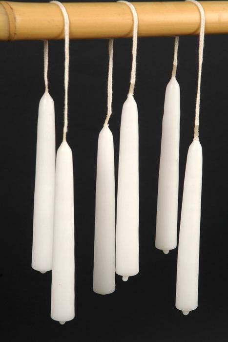 6" Joined Wick Taper Candle White Pkg/12