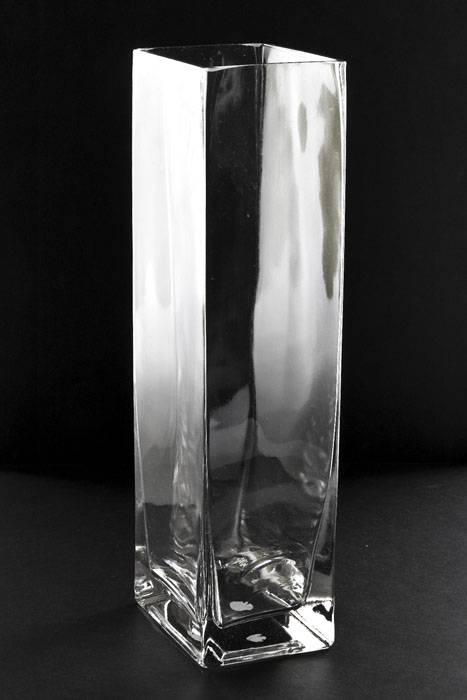 3" X 4" X 12" Rectangular Glass Vase Clear
