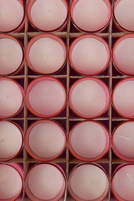 2.5" X 2" Frosted Glass Votive Candle Light Pink Pkg/25