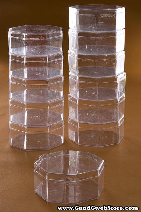 3.25" Octagon Box Clear Pkg/12