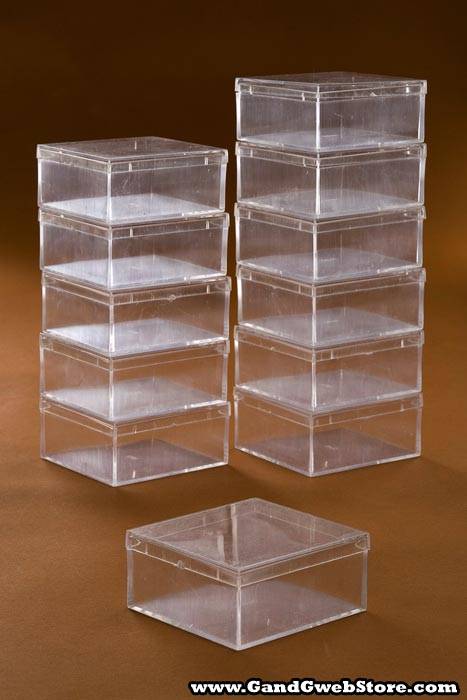 2.5" X 1.25" Square Box Clear Pkg/12