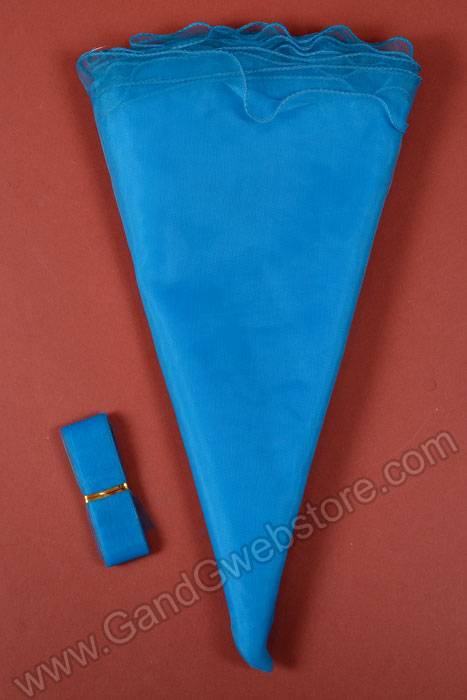 28" Round Organza Wine Bottle Wrap Turquoise Pkg/6