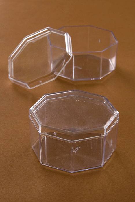 2.5" Octagon Box Clear Pkg/12