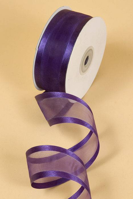 Organza Satin Edge Ribbon - Purple
