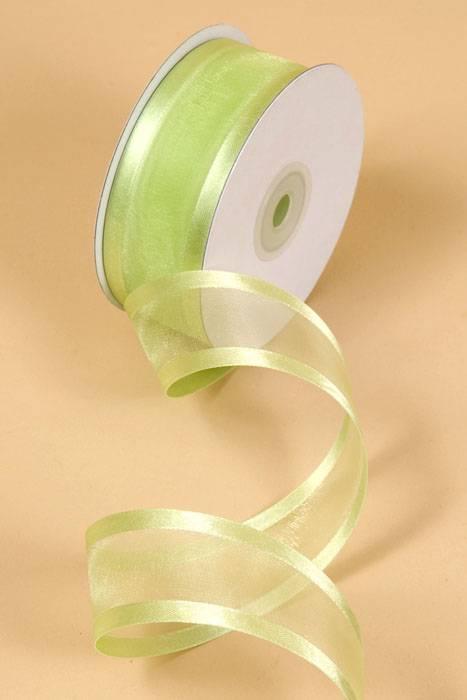Organza Satin Edge Ribbon - Lime