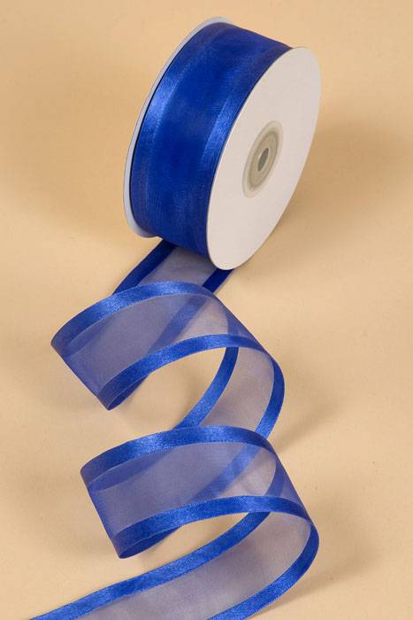Organza Satin Edge Ribbon - Royal Blue