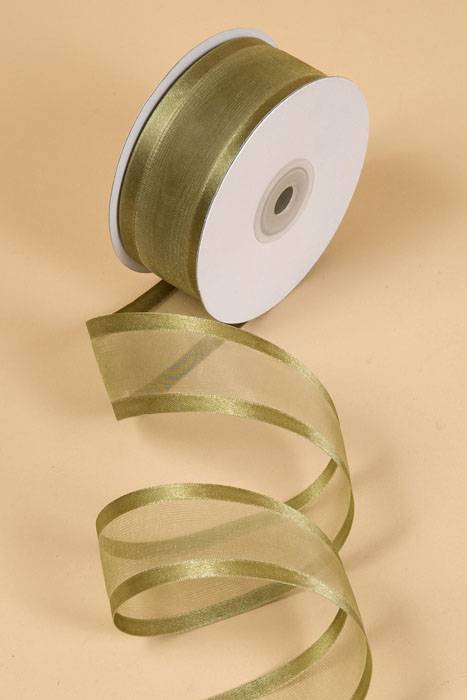 Organza Satin Edge Ribbon - Moss