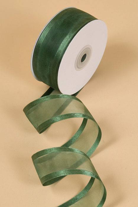 Organza Satin Edge Ribbon - Hunter Green