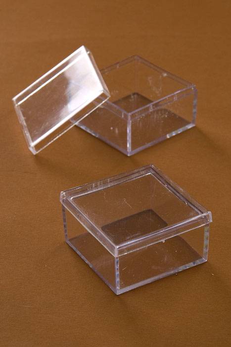 1.75" X 1.75" X 1" Square Box Clear Pkg/12