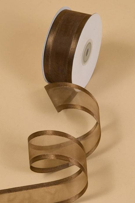 Organza Satin Edge Ribbon - Chocolate