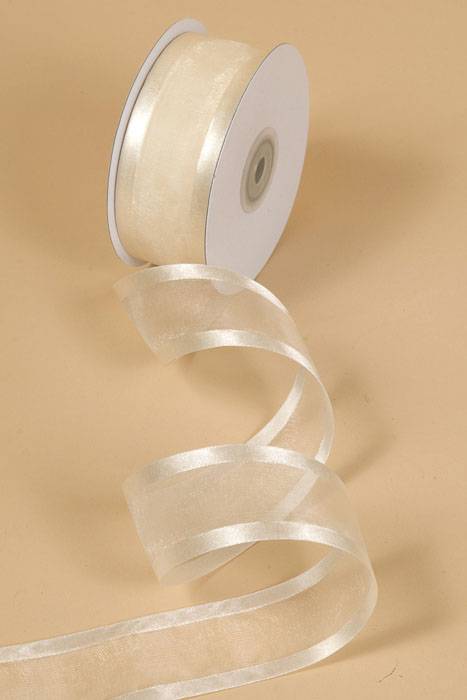 Organza Satin Edge Ribbon - Ivory