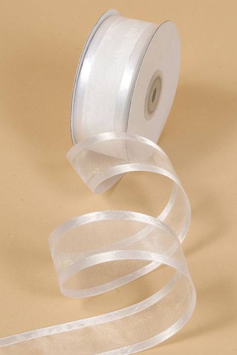 Organza Satin Edge Ribbon - White
