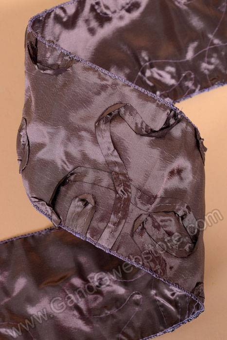 4" X 10yds Soutache Sheer Taffeta Wired Ribbon Lavender