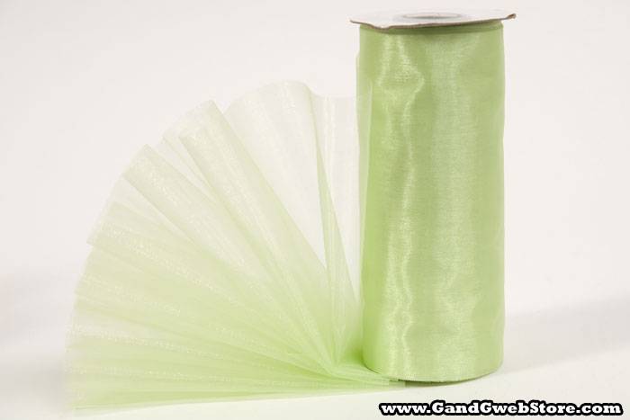 6" X 25yds Organza Mint