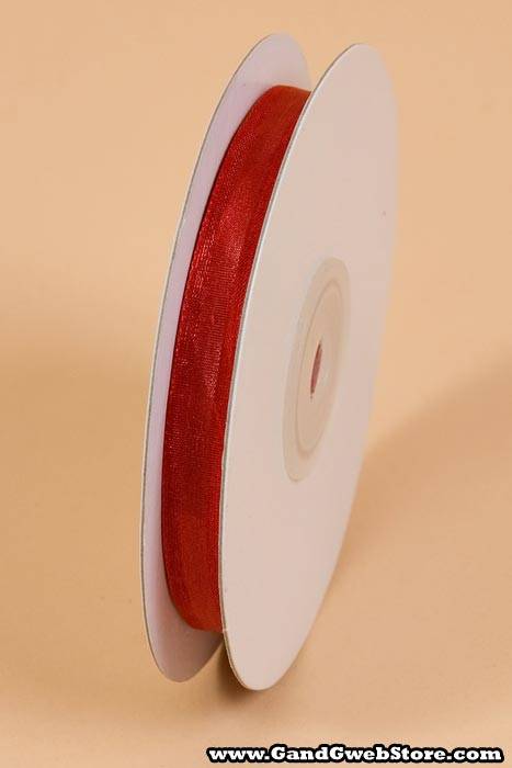 3/8" X 25yds Sheer Pull Bow Ribbon Red