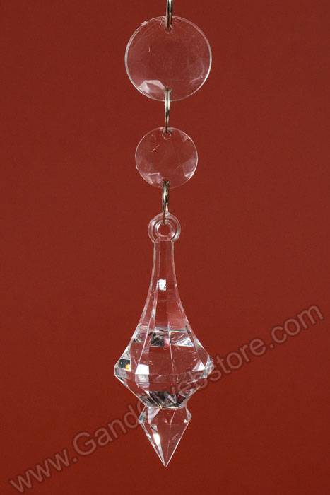 78" Small & Big Round Faceted Bead Garland Clear