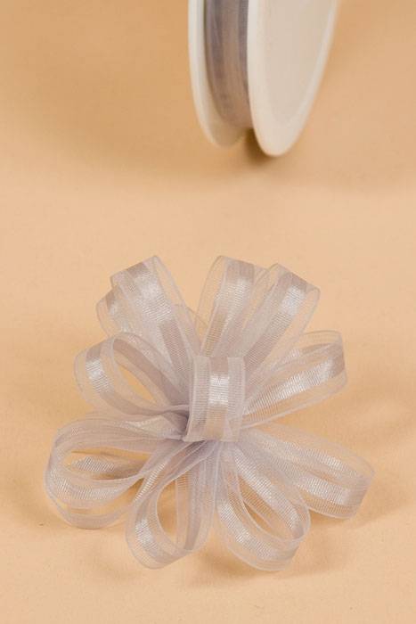 3/8" X 25yds Sheer Pull Bow Ribbon Silver