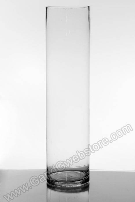 6" X 24" Cylinder Glass Vase Clear