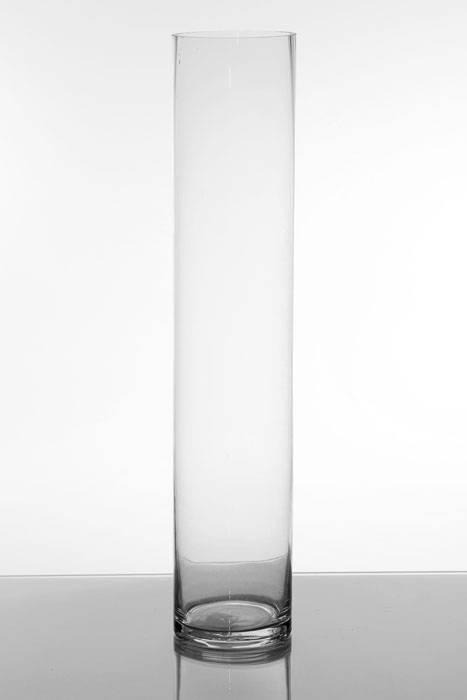 4" X 20" Cylinder Glass Vase Clear