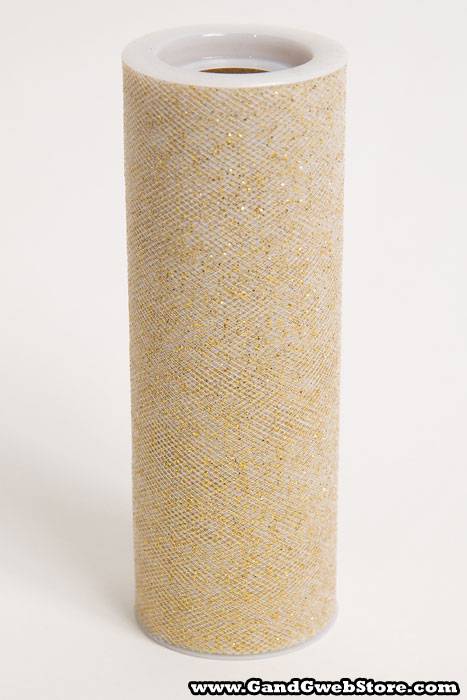 6" X 10yds Sparkle Tulle Gold