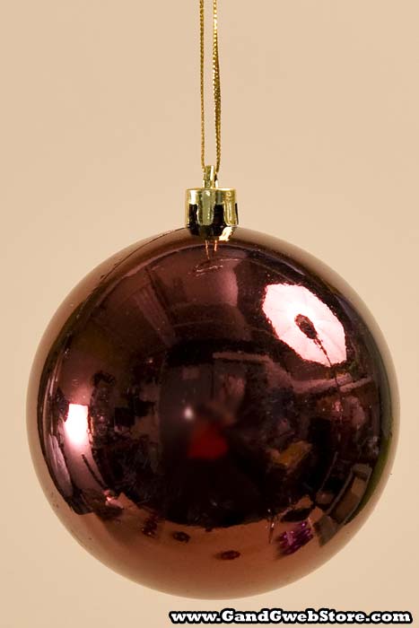 80mm Shiny/matt/glitter Ball Burgundy Pkg/6