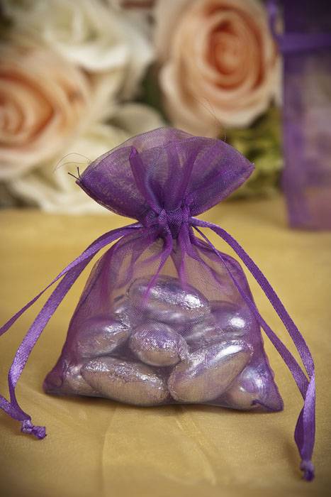 3" X 4" Organza Pouch Violet Pkg/12