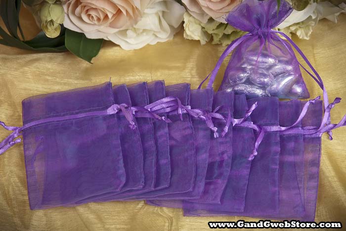 3" X 4" Organza Pouch Violet Pkg/12