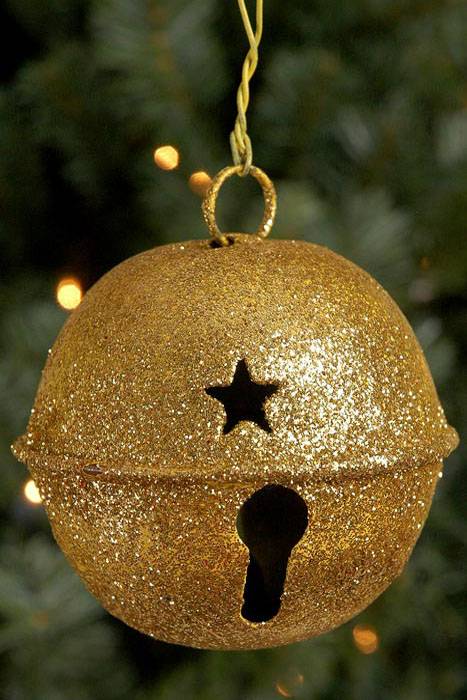 3" Glitter Bell Gold