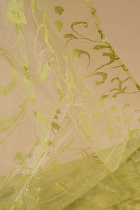 25" X 3yds Sheer Damask Sheet Olive