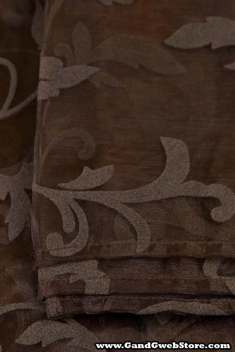 25" X 3yds Sheer Damask Sheet Brown