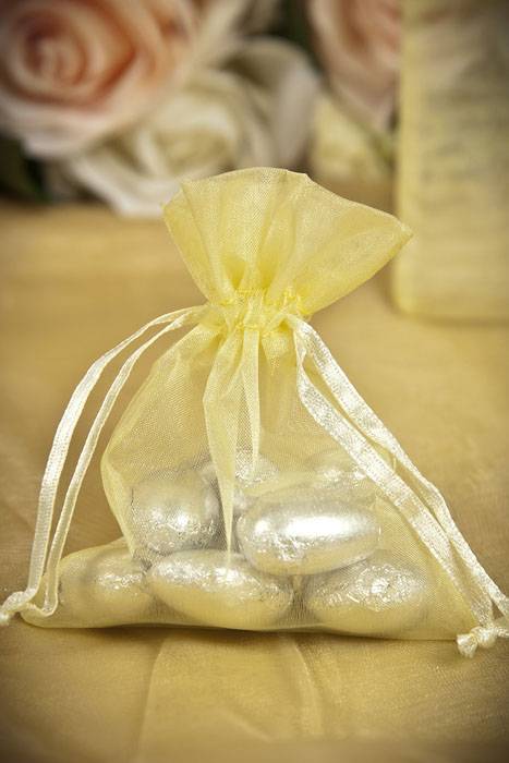 3" X 4" Organza Pouch Yellow Pkg/12