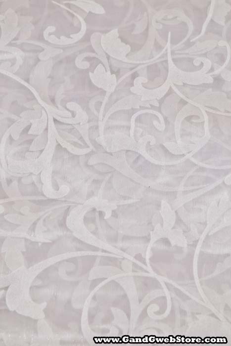 25" X 3yds Sheer Damask Sheet White