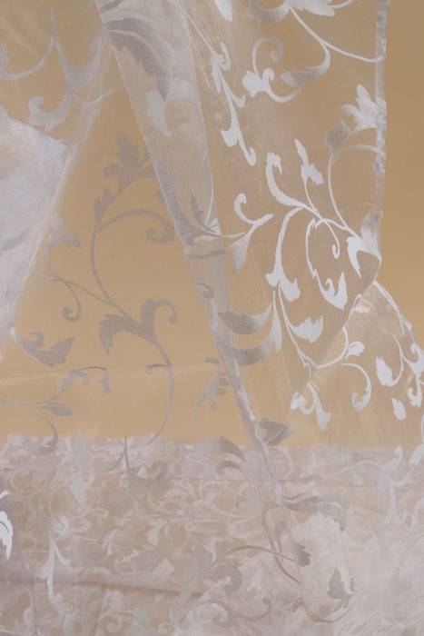 25" X 3yds Sheer Damask Sheet White