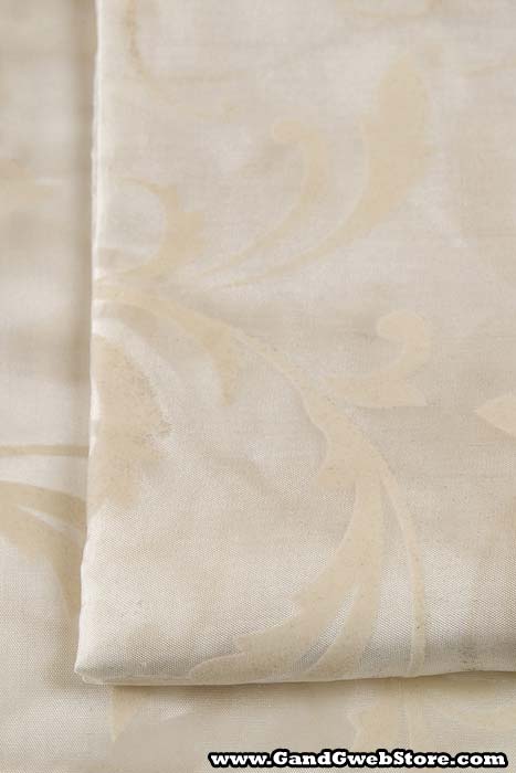 25" X 108" Printed Satin Sheet Cream