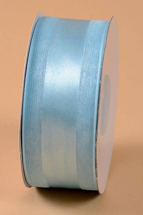 Satin Ribbon W/organza Edge Light Blue