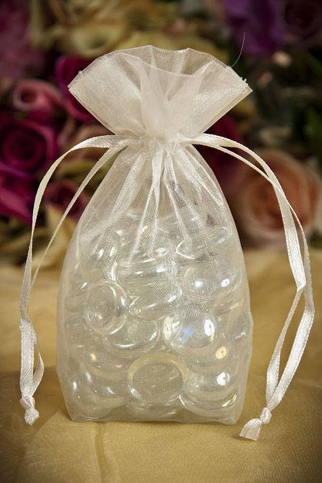 3.25" X 5" X 1.5" Sheer Pouches Ivory Pkg/12