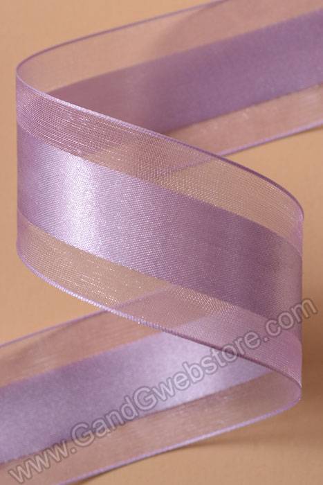 Satin Ribbon W/organza Edge Lavender