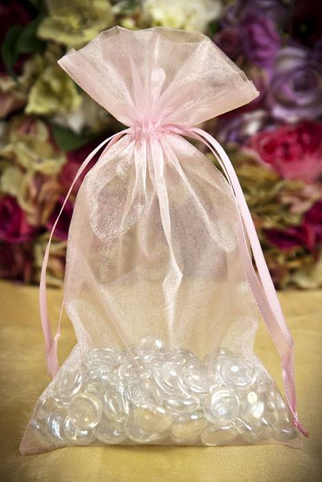 6" X 10" Organza Pouches Pink Pkg/12