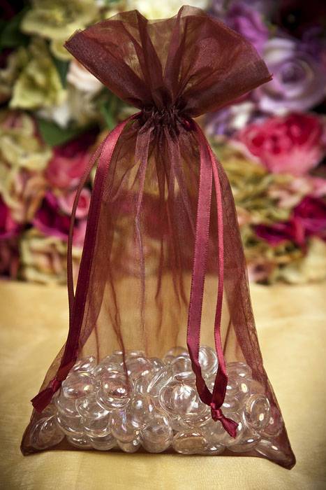 6" X 10" Organza Pouches Burgundy Pkg/12