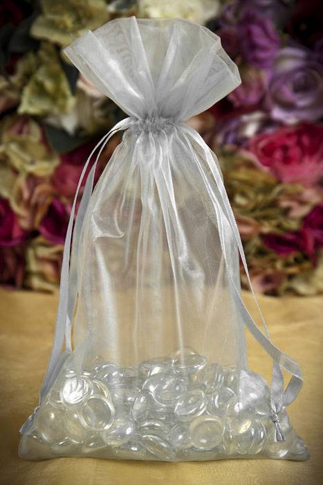 6" X 10" Organza Pouches Light Blue Pkg/12