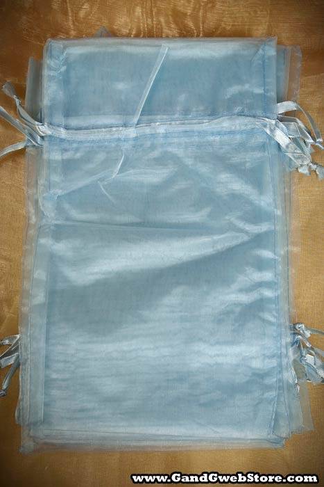 6" X 10" Organza Pouches Light Blue Pkg/12