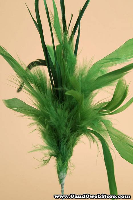 14" Owl Feather Spray Kelly Green Pkg/12