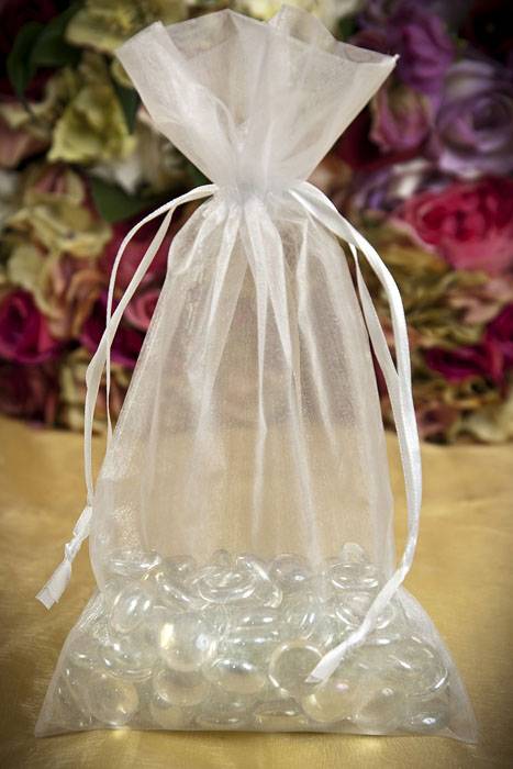 6" X 10" Organza Pouches White Pkg/12