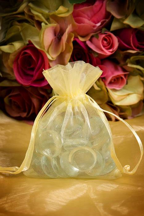 3" X 4" Organza Pouch Yellow Pkg/12