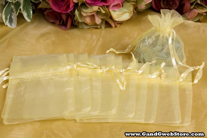 3" X 4" Organza Pouch Yellow Pkg/12