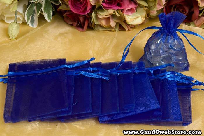 3" X 4" Sheer Pouches Bags Royal Blue Pkg/12