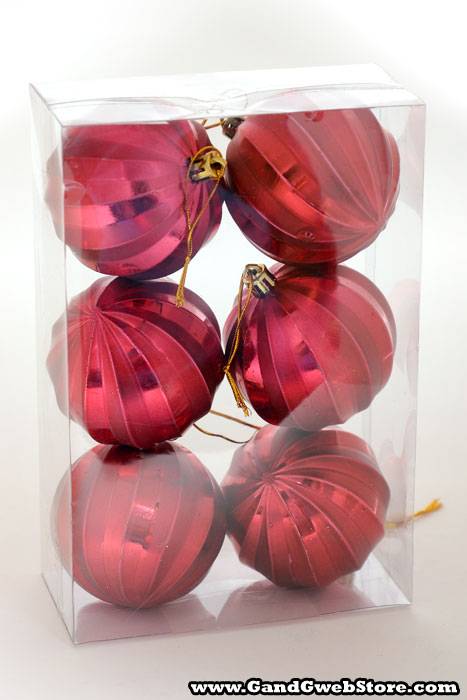 70mm Shiny/Matte Pumpkin Ball Burgundy Pkg/6