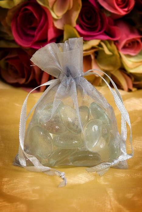 3" X 4" Organza Pouches Silver Pkg/12